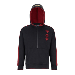 MOOSE KNUCKLES 潮玩冰球系列男士宽松运动半拉链卫衣