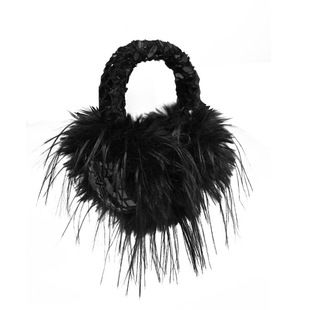 血液供给原创◆蛇瞳之影秋冬保暖环保毛黑色十字耳罩增高颅顶头饰