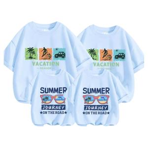 真维斯集团不一样亲子装短袖母子装夏季t恤2024高端一家四口上衣