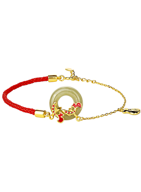 锦鲤平安扣手链红色手绳女