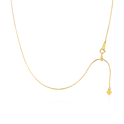 0.4mm极细蛇骨链18k金可调节