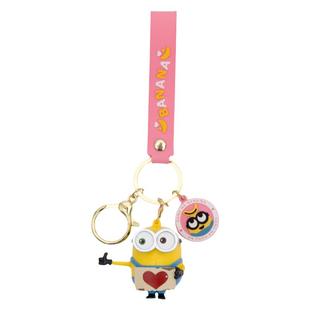 正版bob小黄人神偷奶爸玩偶汽车钥匙扣挂件精致男女生书包挂饰品