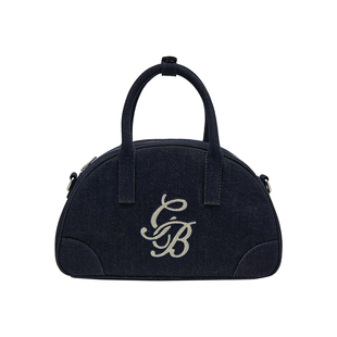 GOODBAI新款链条绣复古撞色背带可斜挎保龄球包