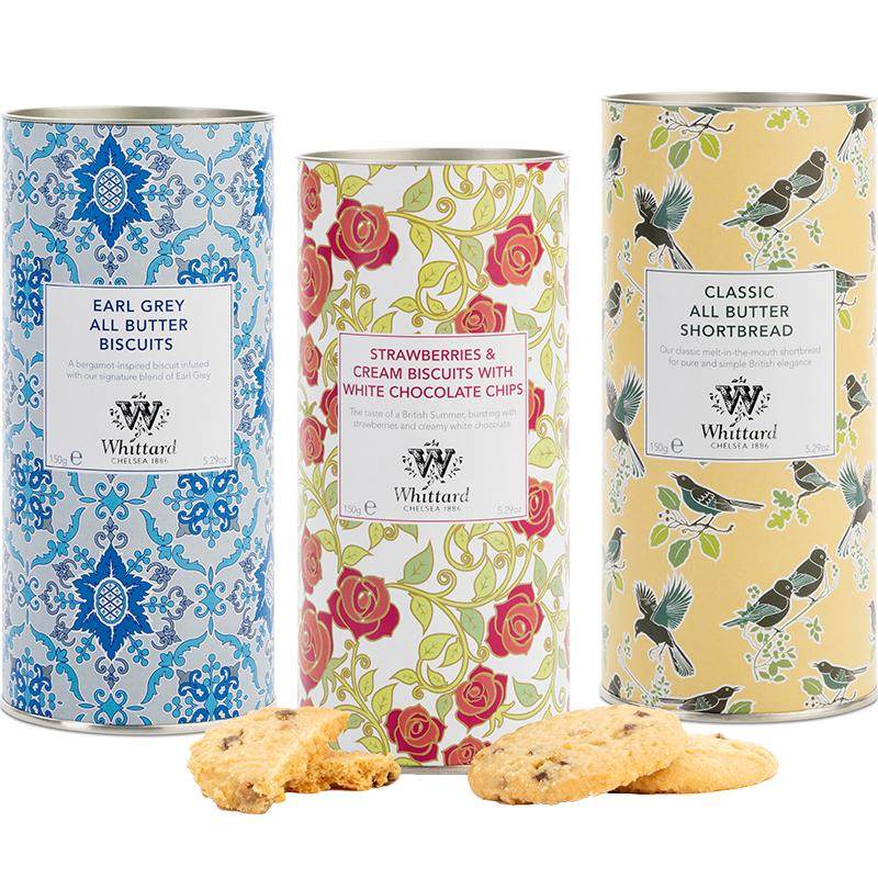 Whittard英国进口发现茶系列黄油饼干下午茶点心150g零食甜点罐装