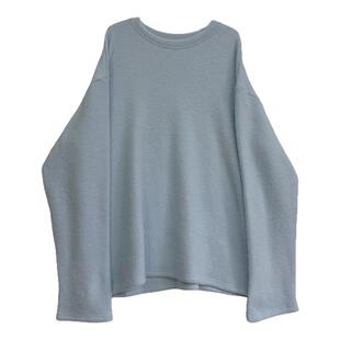 奶呼呼软糯双面绒衫~ENEY慵懒风宽松卫衣女纯色显瘦羊绒感上衣