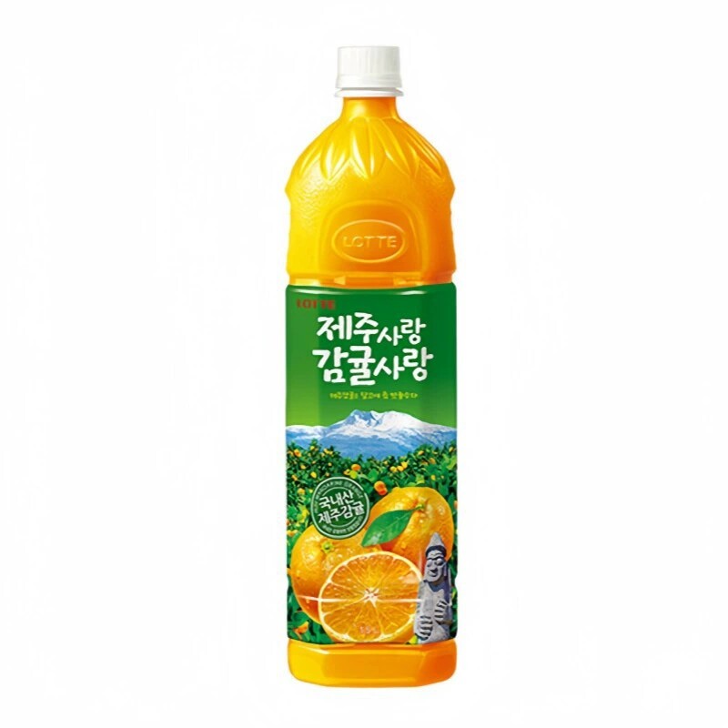 韩国进口零食LOTTE乐天济州岛柑橘果汁饮料1.5L瓶装