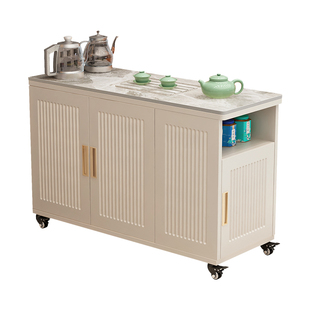 轻奢可移动岩板边几缝隙储物边柜沙发侧边家用茶吧机多功能茶台桌