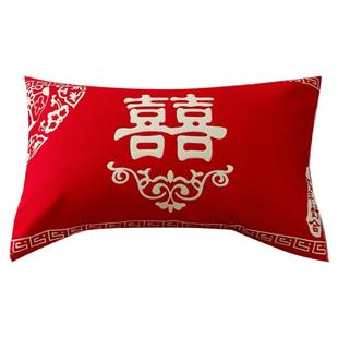 结婚枕巾一对新款全棉红色喜庆棉纱婚庆新娘国潮陪嫁纯棉加厚枕垫