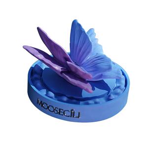 蓝紫色蝴蝶车载香薰摆件汽车中控台香水装饰品车内香氛扩香石礼物