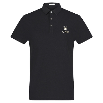 CNC夏季印花修身翻领POLO衫短袖