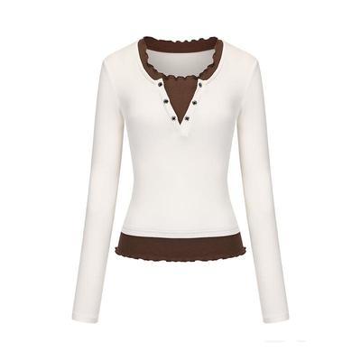 MatteRevolution木耳边打底T恤