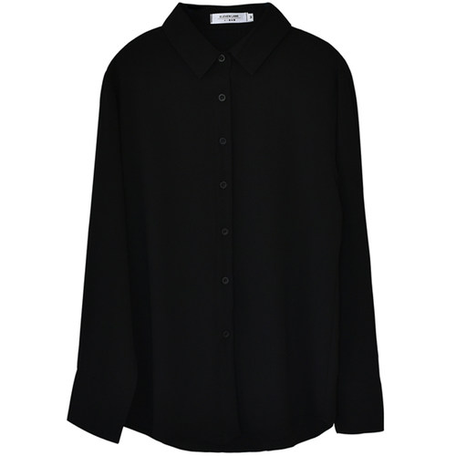 雪纺衬衫女2025春季新款韩版宽松显瘦打底衫黑色职业OL百搭上衣潮