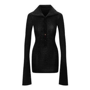 BALIANG「捌樑」兰精A100天丝美利奴羊毛堆堆领亲肤修身打底衫