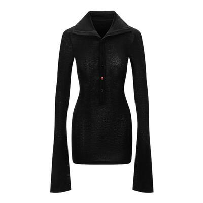 BALIANG「捌樑」兰精A100天丝美利奴羊毛堆堆领亲肤修身打底衫