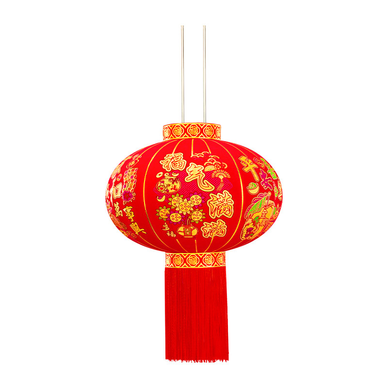 家用灯笼情朵缘植绒布灯笼免插电