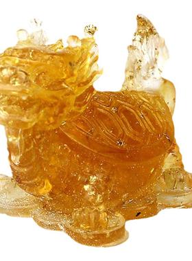 天然水晶碎石滴胶龙龟摆件长寿龙头龟家居玄关摆设老人贺祝寿礼品