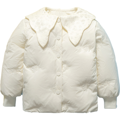 雅鹿刺绣羽绒服薄款男童女童