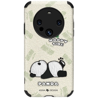 悠闲小熊猫适用华为mate80Pro手机壳小羊皮Mate60保护套女款mate30epro+全包防摔mate40e网红mt40por新款卡通