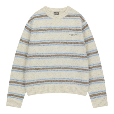 MARITHE情侣款条纹套头毛衣