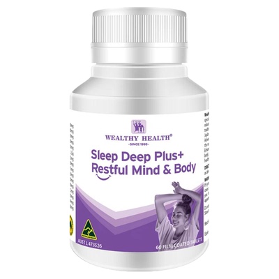澳洲原装进口Wealthy Health安睡舒心宝60粒健康安睡保健助眠