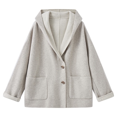 100%澳洲进口羊毛/精梳棉大衣女