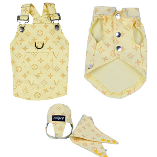 狗衣服牛仔吊带裙幼犬雪纳瑞约克夏西施马尔泰小型犬比熊泰迪潮牌