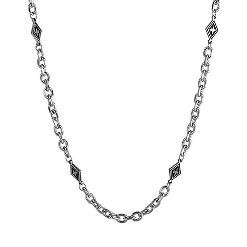 男士拼接卫衣钛钢项链