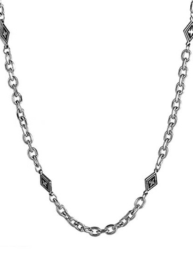 男士拼接卫衣钛钢项链