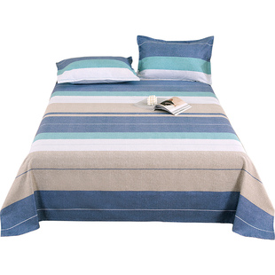 老粗布床单单件纯棉100全棉宿舍单人双人夏季凉席被单枕套三件套