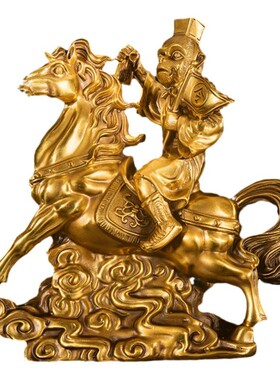 纯铜招财马上封侯摆件办公室装饰