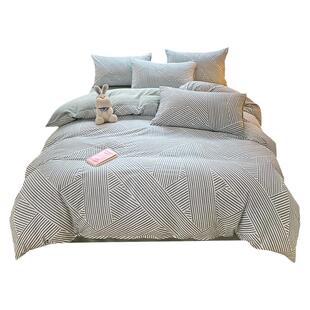 冬天a全棉纯棉b牛奶绒被套单件单双人珊瑚绒被罩四件套单面绒被单