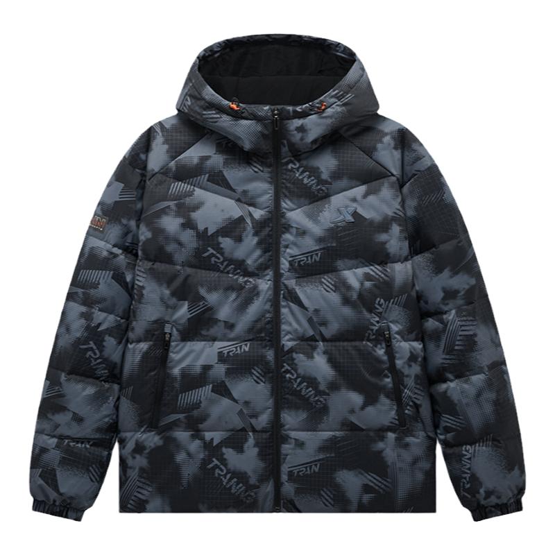 特步三防羽绒服男冬季新款正品男士棉服加厚保暖连帽外套商场同款