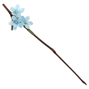 蓝星花竹簪 热缩花簪竹子发簪汉服古风新中式盘发发钗步摇旗袍女