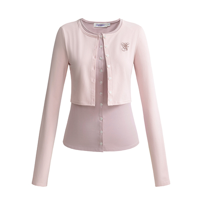 UNIFREEPLUS大码假两件设计T恤