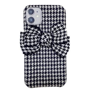 千鸟格子mate30华为mate40pro手机壳针织mate50pro毛绒P40pro秋冬P30软nova8/9女生nova7/SE/6/5蝴蝶结荣耀50