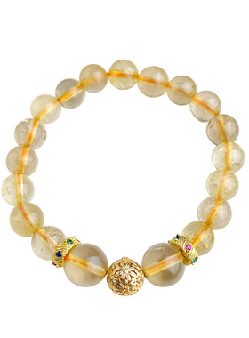 随视觉新中式高品质金发晶手链