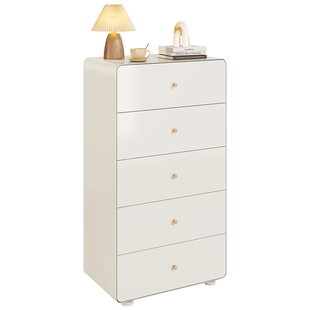 YDD露娜 非实木斗柜钢制奶油风卧室床尾大容量收纳客厅抽屉柜圆角