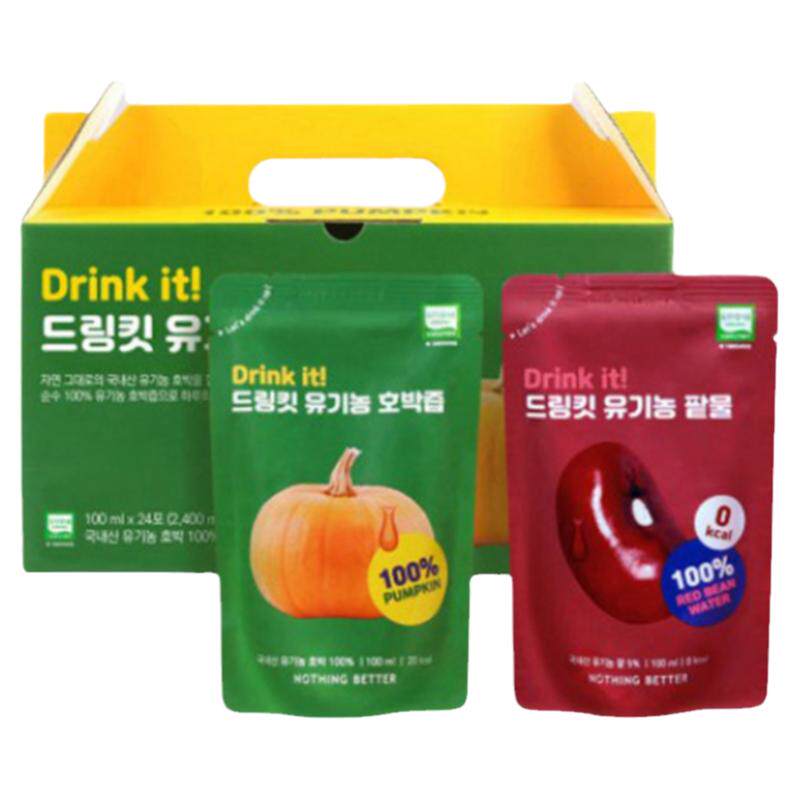 韩国olive young南瓜汁红豆汁排水去肿蔬菜汁饮料酵素去湿气24包