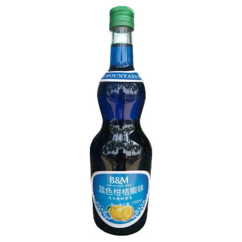 BM蓝山香蜜730ml/瓶薄荷玫瑰蓝色柑橘石榴糖浆果露调鸡尾酒苏打水