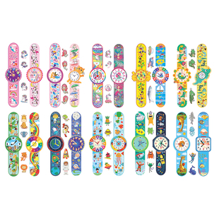 杰利儿童手表纹身贴贴纸贴画安全防水安全可洗女宝宝公主卡通夜光手表水转印贴纸男孩玩具学生手链纹身贴定制