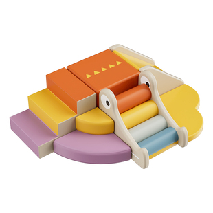 软体爬滑组合早教中心软包爬梯婴儿攀爬梯爬行楼梯鳄鱼软滑梯玩具