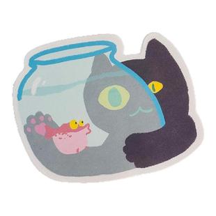 异形「有关猫与鱼的100种猜想」原创无胶便签 分装手帐素材手绘