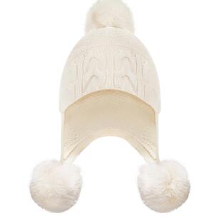 [礼物甄选]EP雅莹女帽 可拆卸狐狸毛球护耳毛线帽 商场同款ZH03B