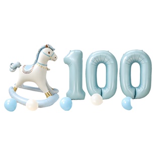 马宝宝100百天满月百日宴气球氛围婴儿场景布置背景装饰拍照道具