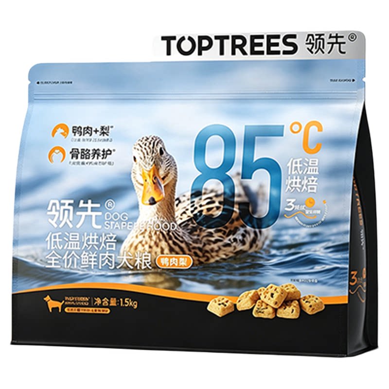领先狗粮全价鸭肉梨低温烘焙鲜肉狗全价风干/烘焙粮