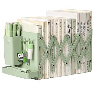 可伸缩书立架桌上分隔板书本收纳神器高中生挡板折叠金属立架学生用桌面立书架书桌放书收纳盒收纳书书籍整理