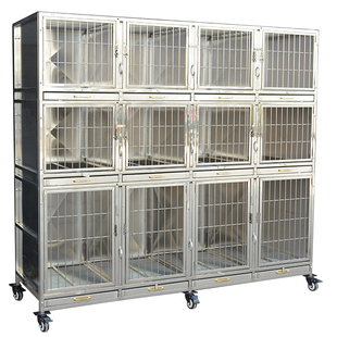 大牛不锈钢狗笼子多层宠物展示笼博美比熊专用三层宠物店寄养笼子
