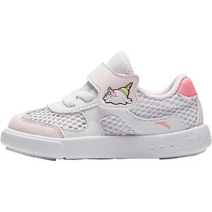 安踏学步鞋二阶段女宝宝夏季新款单网透气运动鞋板鞋包头幼儿园鞋