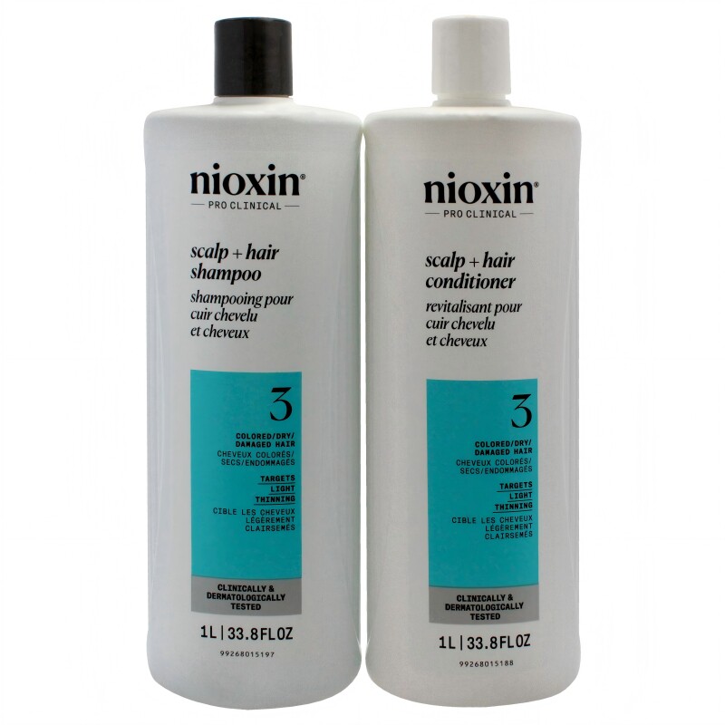 Nioxin丽康丝3号洗护套装洗发水护发素丰盈蓬松强韧发丝减轻掉发