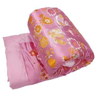 老式被子丝绸绸缎棉被传统锦缎被套手工棉花结婚被面古代被子手缝